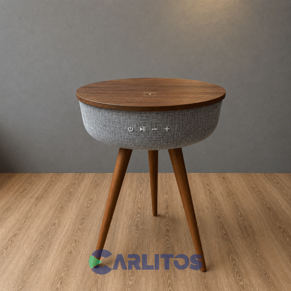 Mesa Auxiliar Con Parlante Frontera Living S4 Nogal