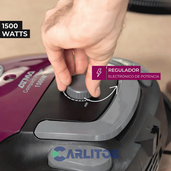 Aspiradora Con Bolsa Atma 1500 Watts Tubos Metalicos As8913n