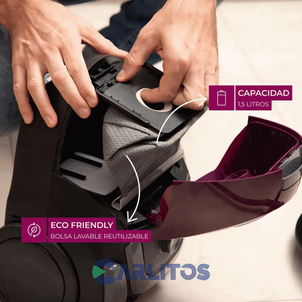 Aspiradora Con Bolsa Atma 1500 Watts Tubos Metalicos As8913n