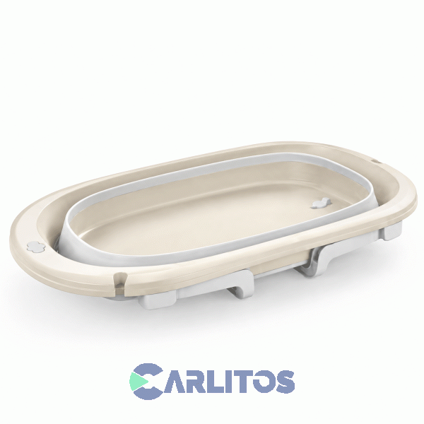 Ba&ntilde;era Plastica Imperio Plegable Con Patas Gris Con Blanco Latapy 7265