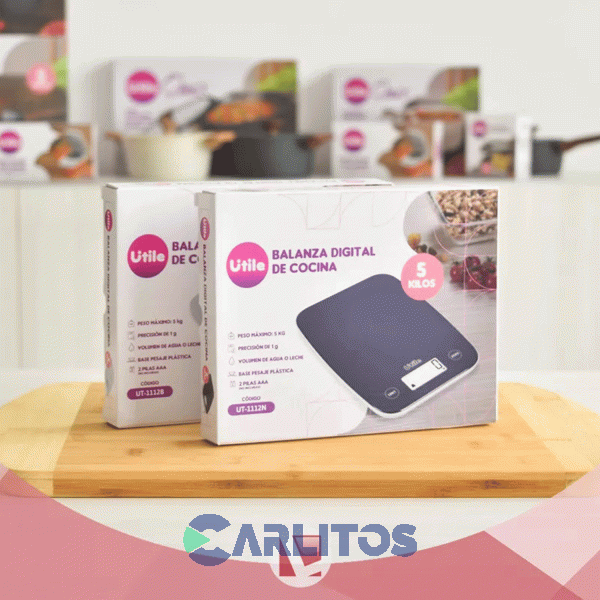 Balanza De Cocina Digital Utile 5 KG Negra 21630 Ut-1112 n