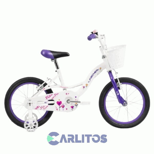 Bicicleta Fischer Paseo Flowers R 16" 1bf2702-00bl Blanco