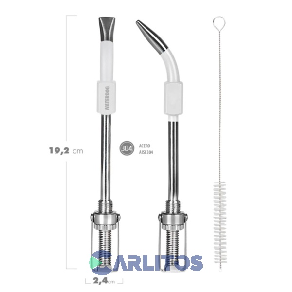 Bombilla Para Mate Waterdog Con Escobilla Bulb04wh Blanco