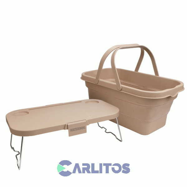 Canasta Waterdog Picnic Plegable Y Mesa 30 Lts Coolerlunch Beige