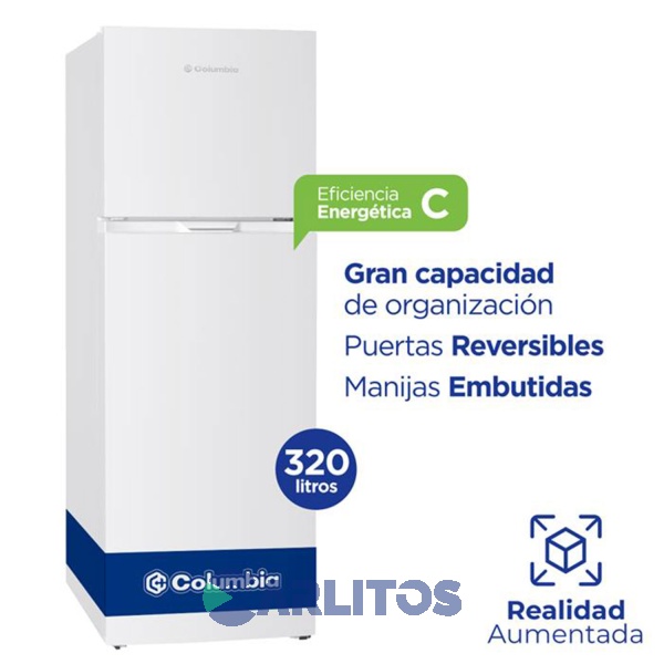 Heladera Con Freezer Columbia 320 Litros Blanca Chd31/9