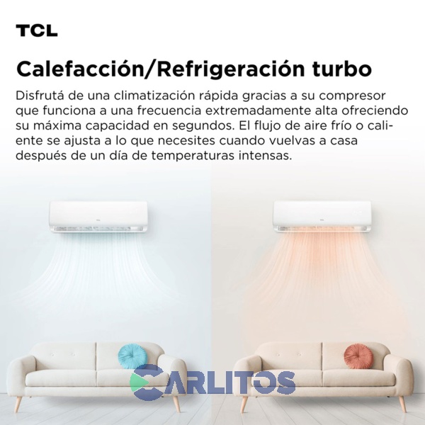 Aire Acondicionado Split Tcl 3350 Watts - Frio/Calor Taca3350fcsd/el5-sk