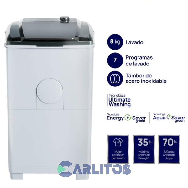 Lavarropa Carga Superior Drean 8 KG Blanco Ltdr87sb0