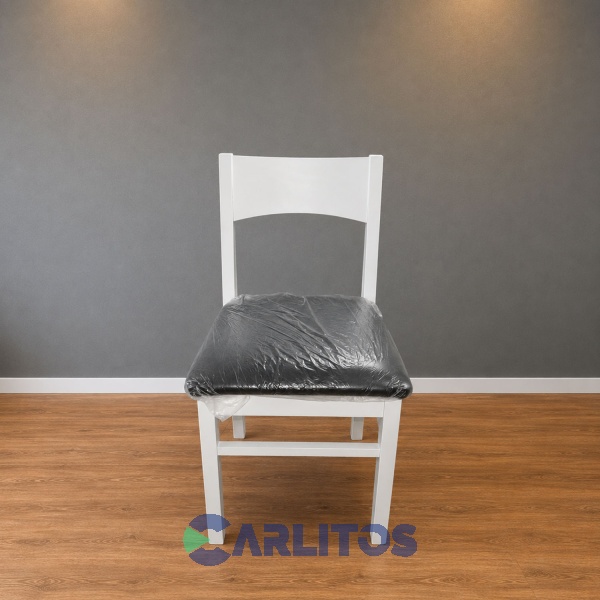 Silla Giova Tapizado Tela Mobilia Pino Macizo Blanca