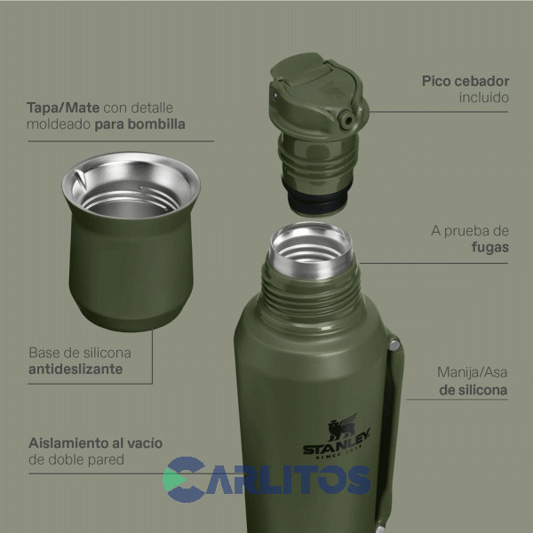 Termo De Mate Stanley Legendario Ideal System Classic 1.2 Litros 10-20725-040 Coffe