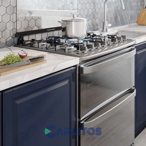 Cocina A Gas Electrolux 76 CM Acero Inoxidable Doble Horno F5edm