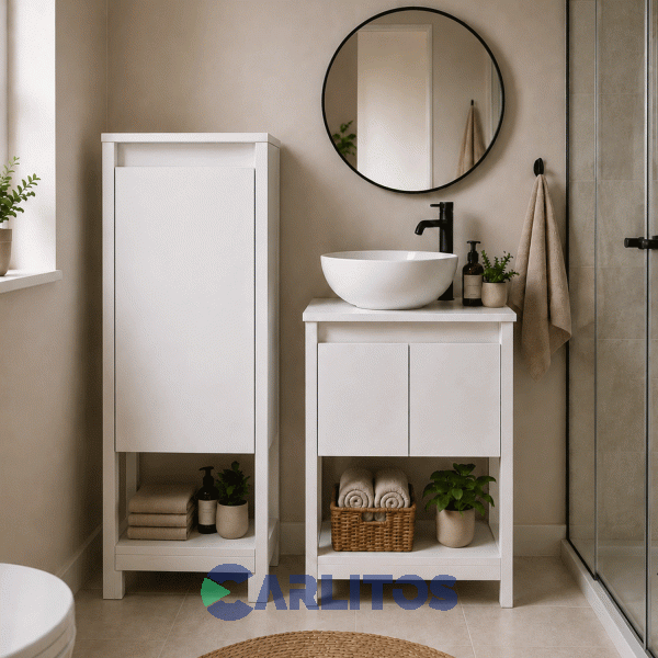 Columna Vanitory Tables 0.36 Mts Linea Toilet Cod 3186-Bm Blanco