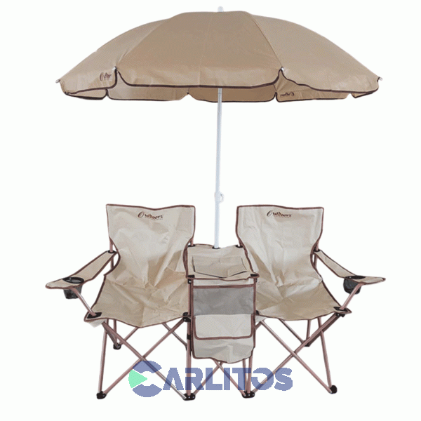 Set De Silla Outdoors Con Cooler Y Sombrilla Tandem Arena