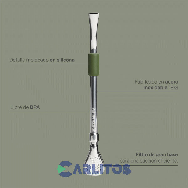 Bombilla Para Mate Ideal Flow Lite Spoon Stanley 10-13682-006 Dried Pine