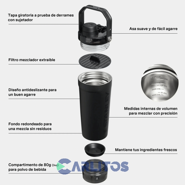 Vaso Stanley Activate Shaker 0.591 L 10-13007-088 Chalk