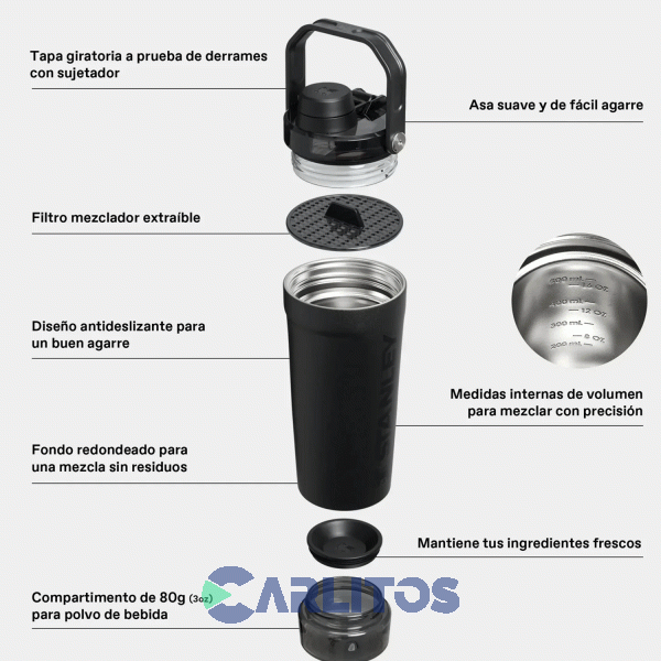 Vaso Stanley Activate Shaker 0.591 L 10-13007-329 Rose Quartz