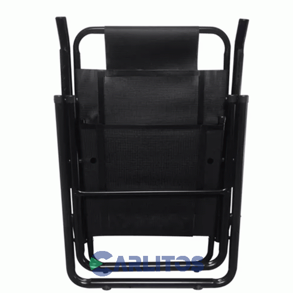 Sillon De Aluminio Descansar XL - Tela Coversol - 5 Posiciones 80040 Negro