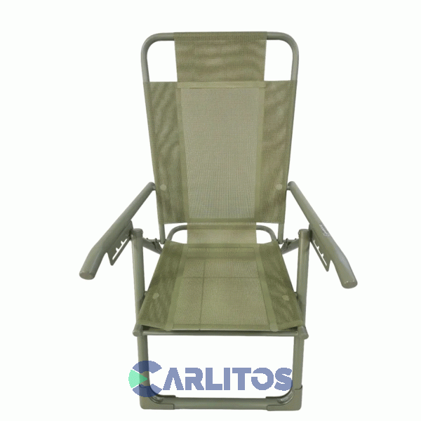 Sillon De Aluminio Descansar XL - Tela Coversol - 5 Posiciones 80046 Verde