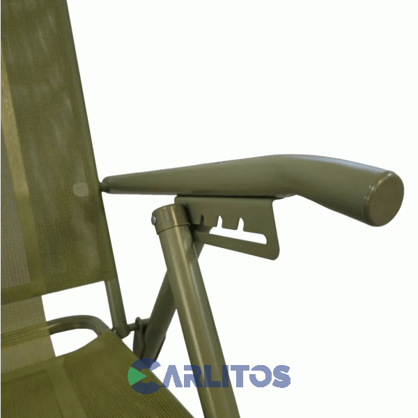 Sillon De Aluminio Descansar XL - Tela Coversol - 5 Posiciones 80046 Verde