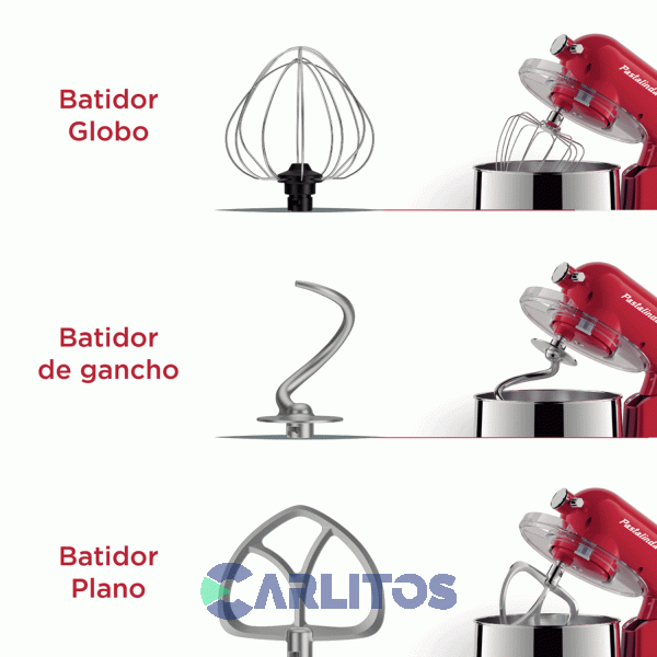 Batidora De Pie Pastalinda Con Bowl De 8 Litros 1200 Watts Sm-1522ml Roja