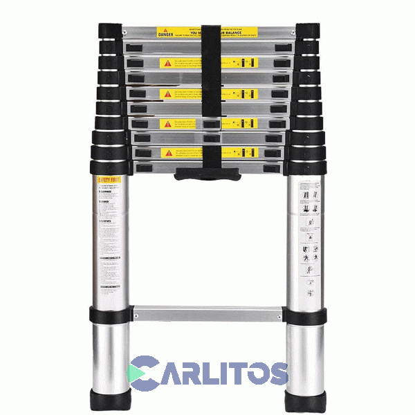 Escalera Multifuncion Garden Life Telescopica 13 Escalones Negra Te385001
