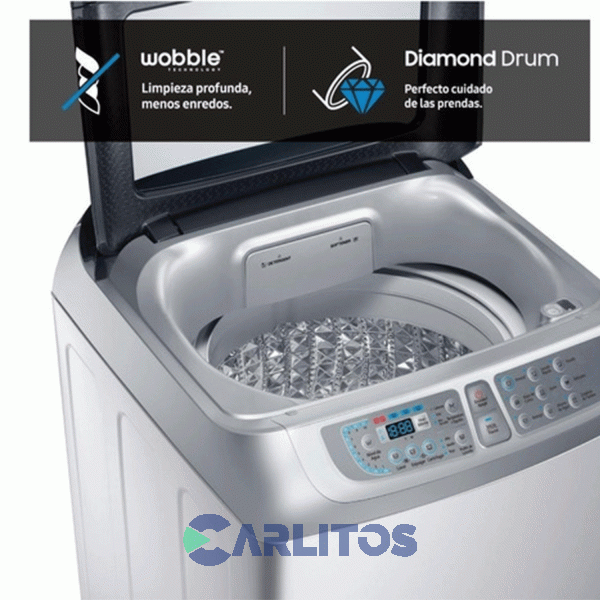 Lavarropa Carga Superior Samsung 8 KG - 700 RPM Plata Wa80f5s4uda