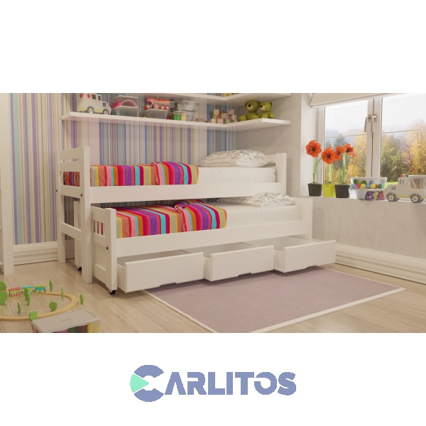 Cama Nido Con Cajonera Inmacol Blanco