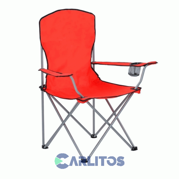 Sillón Director Plegable Waterdog Aluminio Con Funda Y Apoya Vaso 2rd Rojo