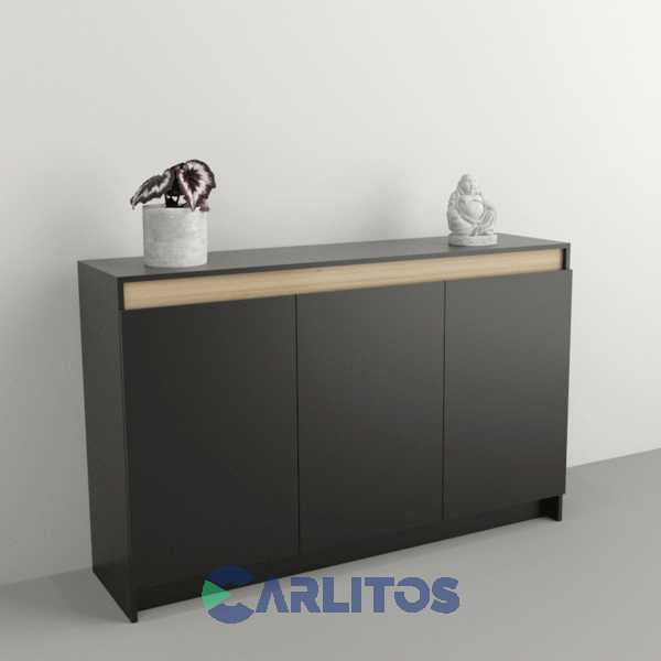 Bahiut 1.35 Mts Linea Home Tables Negro y Olmo Finlandés