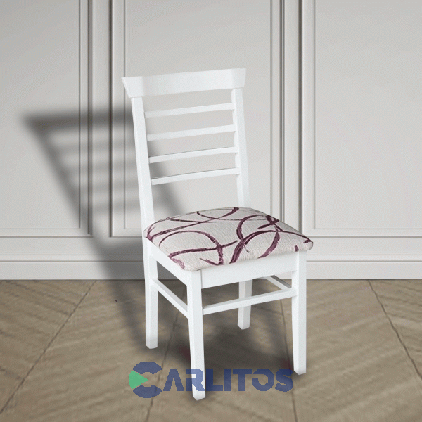 Silla Emilia Asiento Tela Mobilia Blanca