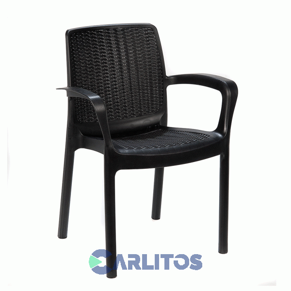 Sillon Pvc Voss Simil Rattan Guinea Grafito