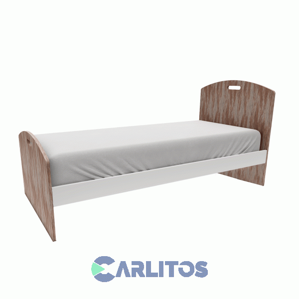 Cama 1 Plaza Nordic Apakama Y Laqueado Blanco