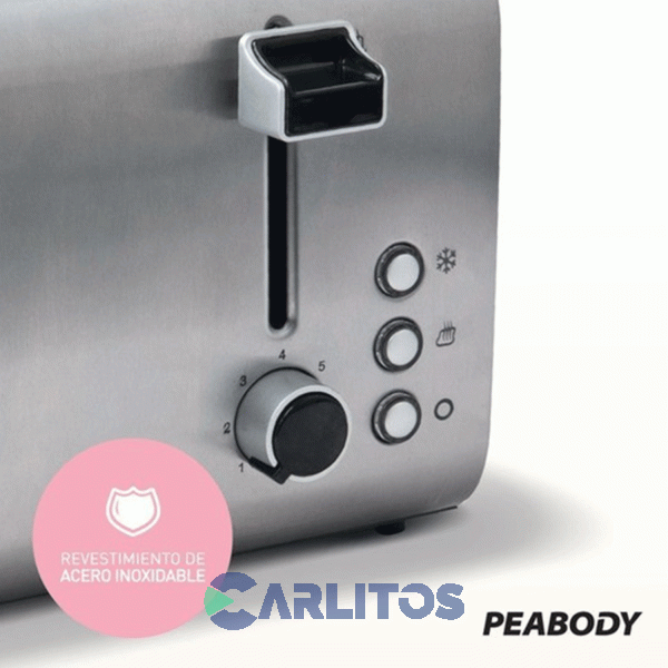 Tostadora Eléctrica Peabody Acero Inoxidable - 4 Ranuras Pe-t8520