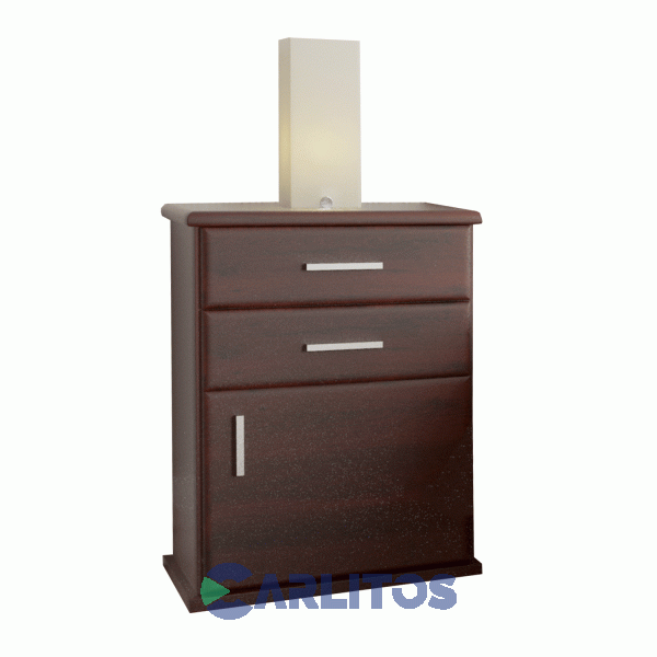 Mesa De Luz Para Sommier 2 Cajones Caoba