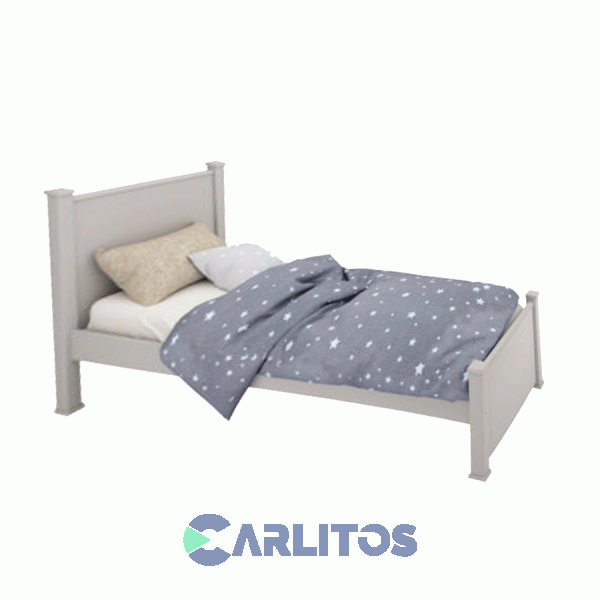 Cama 1 Plaza Recta Laqueado Blanco