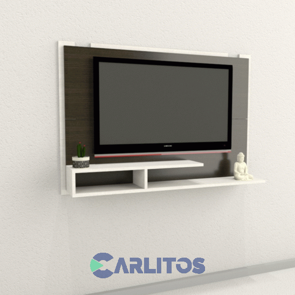 Panel De Tv 52" Tables Wengue y Blanco