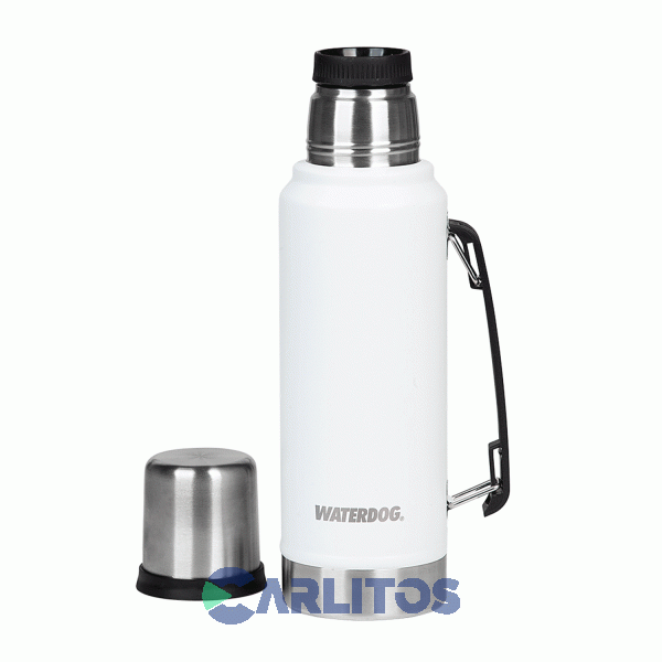 Termo De Mate Waterdog Con Manija 1 Litro Ombu Blanco