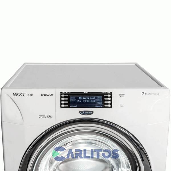 Lavarropa Carga Frontal Drean Inverter 10 KG - 1200 RPM Blanco Next 10.12 P Eco