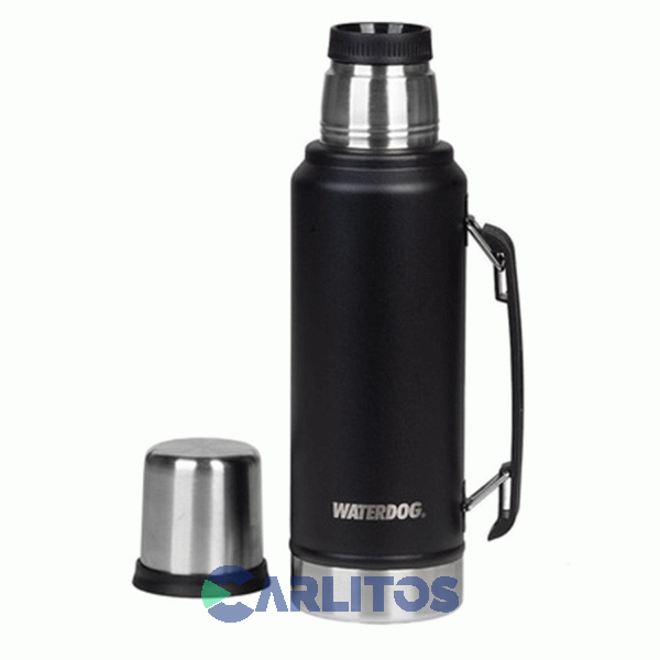 Termo De Mate Waterdog Con Manija 1 Litro Ombu Negro