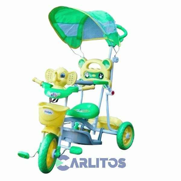 Triciclo Imperio Con Barral Y Capota - Carita De Elefante 4012