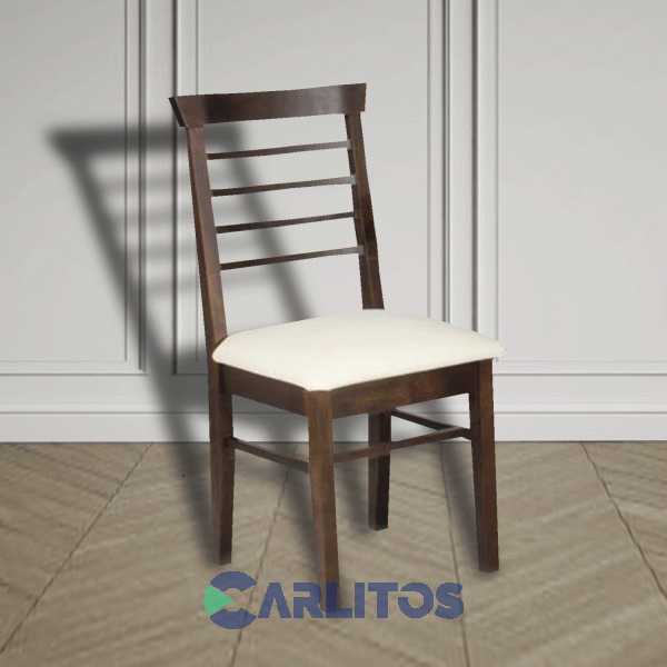 Silla Emilia Asiento Ecocuero Mobilia Castagno