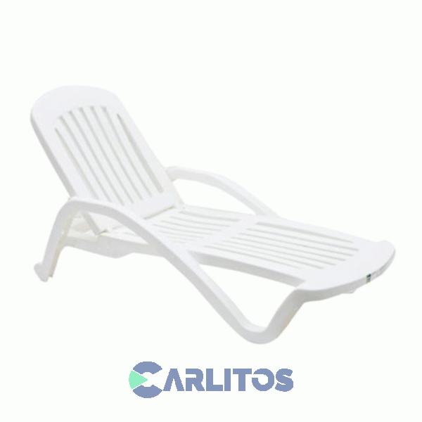 Reposera Pvc 5 Posiciones Color Blanco Ibiza