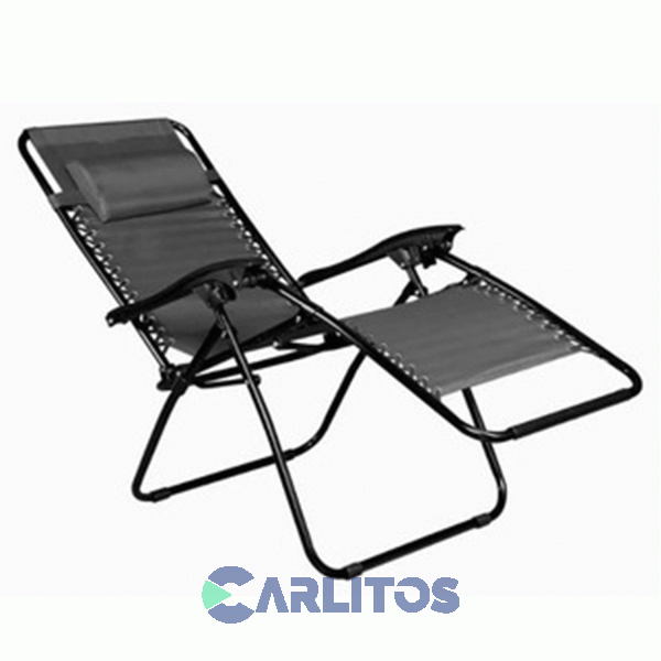 Sillon De Caño Outdoors Textileno - Múltiples Posiciones Gravedad Cero Negro