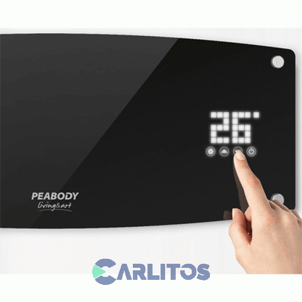 Caloventor De Pared Peabody Vidrio Curvo 2000 Watts Pe-cv20n Negro