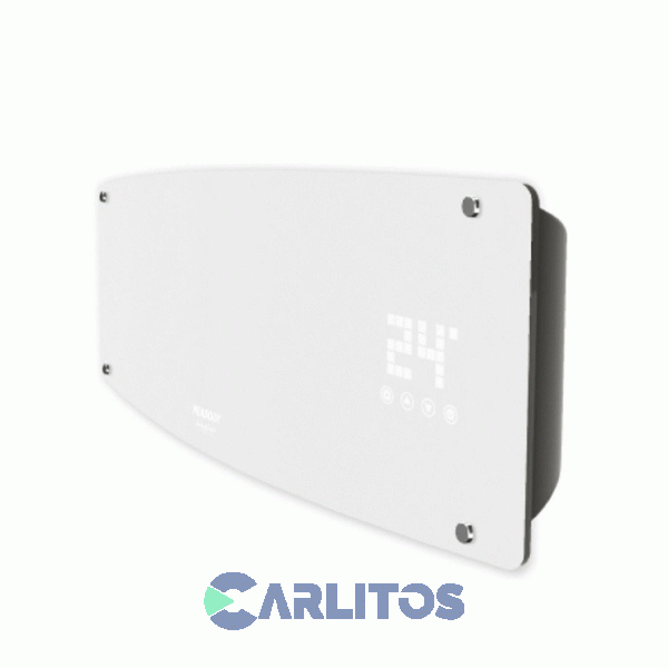 Caloventor De Pared Peabody Panel De Vidrio Curvo 2000 Watts Pe-cv20b Blanco
