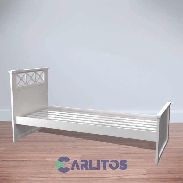 Cama 1 Plaza Cruces Infinity Laqueado Blanco