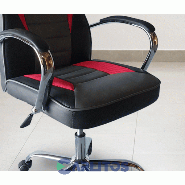 Sillón Gamer Gris Office Chair Base Cromada