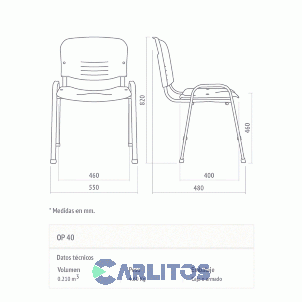 Silla De Oficina Ap 40 Fija Tapizada