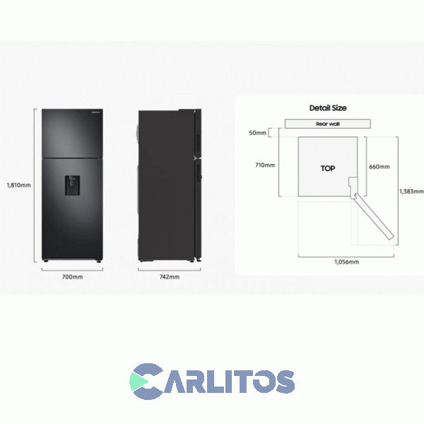 Heladera No Frost Negra 471 Litros Inverter Samsung Rt48a6640b1