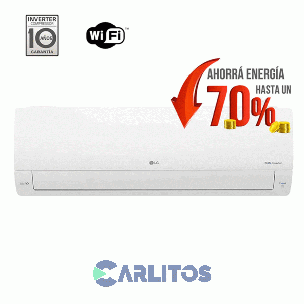 Aire Acondicionado Split Dual Inverter Lg 3500 Watts - Frío/Calor Wifi S4-w12ja31a