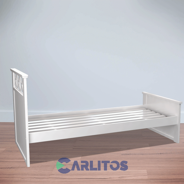 Cama 1 Plaza Cruces Infinity Laqueado Blanco